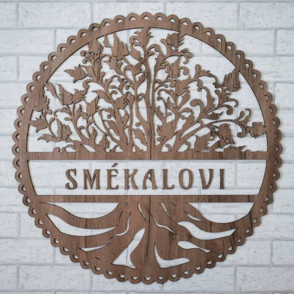 Drevená nálepka - Strom života s vlastným textom