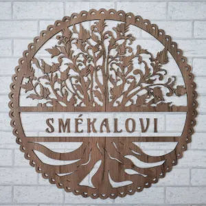 Drevená nálepka - Strom života s vlastným textom