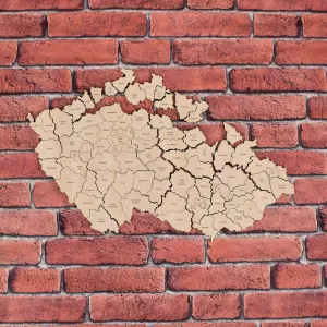 Drevené PUZZLE - Mapa okresov Česka