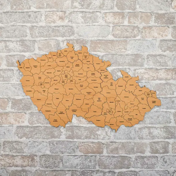 Drevené PUZZLE - Mapa okresov Česka