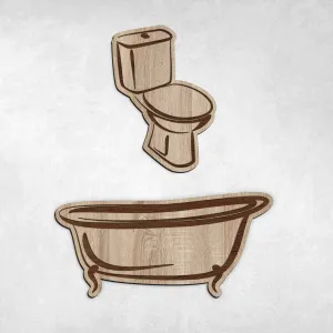 Drevené označenie dverí WC + Kúpeľňa
