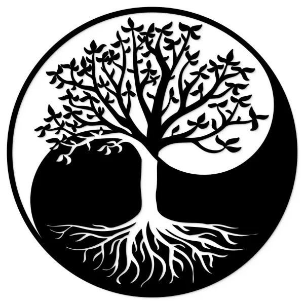 Drevený strom života na stenu - Symbióza