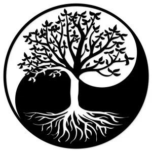 Drevený strom života na stenu - Symbióza