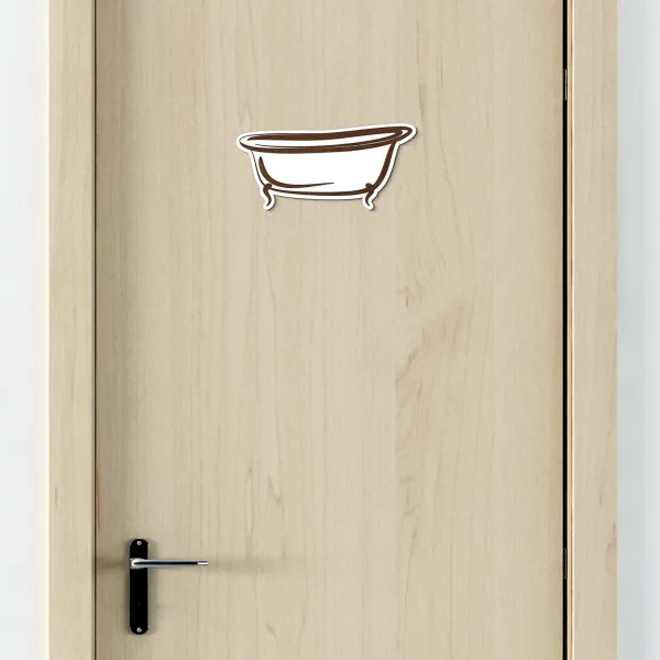 Drevené označenie dverí WC + Kúpeľňa