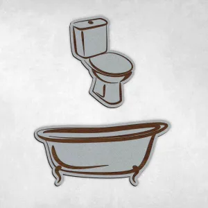Drevené označenie dverí WC + Kúpeľňa