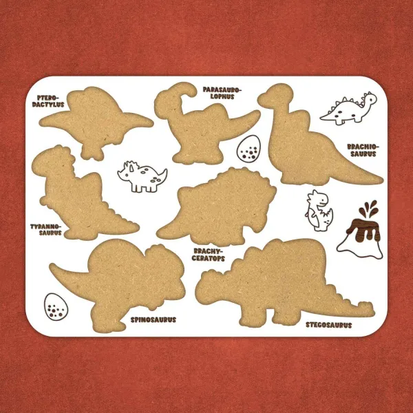 Drevená interaktívna hračka - Dinosaury