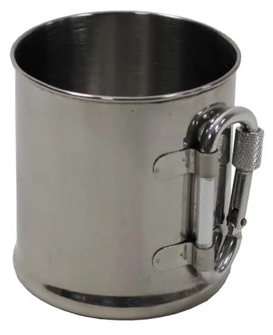 Hrnček nerezový MFH 33382 s karabínkou - 220 ml