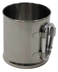 Hrnček nerezový MFH 33382 s karabínkou - 220 ml