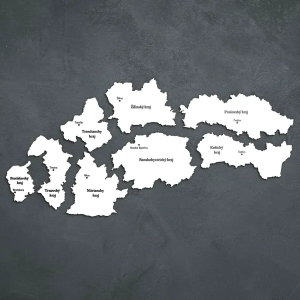 PUZZLE z dreva - Mapa krajov Slovenska