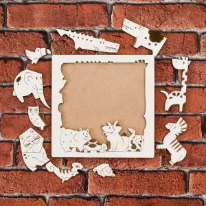 Drevené skladacie puzzle - Zvieratká džungle