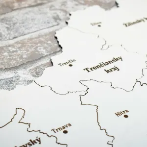 PUZZLE z dreva - Mapa krajov Slovenska