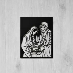 Drevený obraz - Svätá rodina