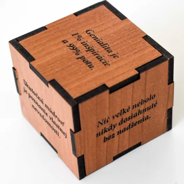 Drevená dekorácia do bytu - Motivačná kocka s citátmi