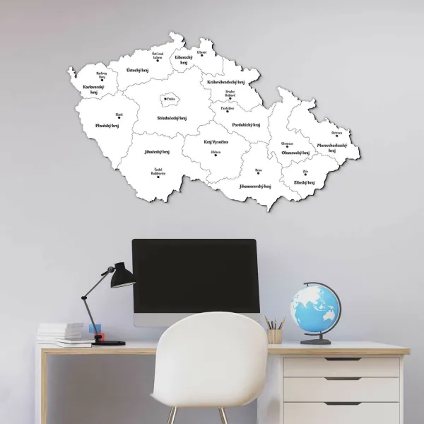 PUZZLE z dreva - Mapa krajov Česka