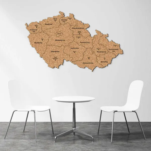 Korková mapa krajov Česka