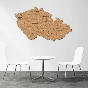 Korková mapa krajov Česka