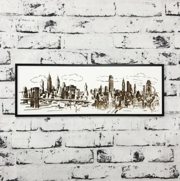 3D gravírovaný panoramatický obraz na stenu - New York