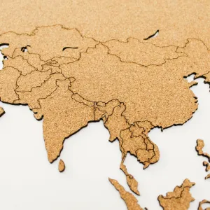 Korková mapa sveta na stenu - aj s gravírovaním