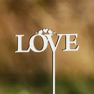 Drevená ozdoba na svadobnú tortu - Love