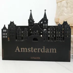 Drevený, luxusný stojan na perá - Amsterdam