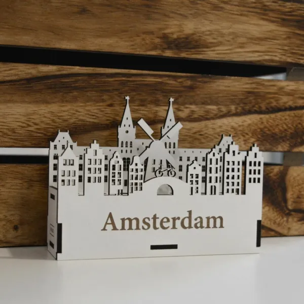 Drevený, luxusný stojan na perá - Amsterdam