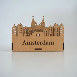 Drevený, luxusný stojan na perá - Amsterdam