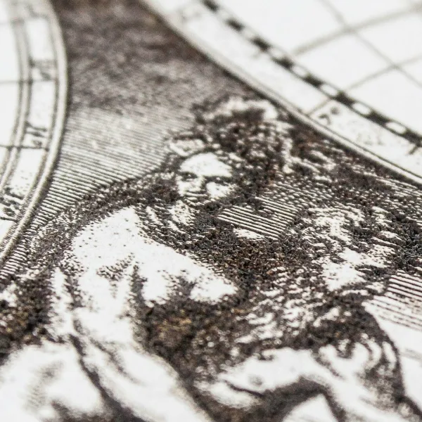 3D drevený gravírovaný obraz - Historická mapa sveta 1689