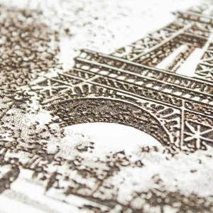 Eiffelovka v Paríži - Gravírovaný 3D obraz na stenu