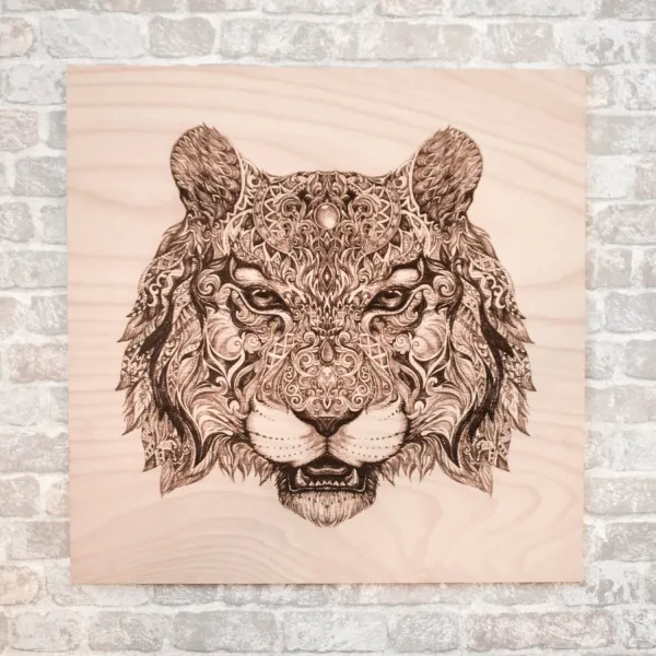 3d drevený gravírovaný obraz na stenu - Tiger