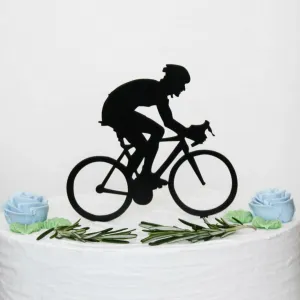 Drevený zápich na tortu s menom - Bicyklista