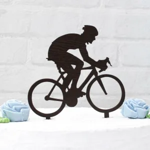 Drevený zápich na tortu s menom - Bicyklista