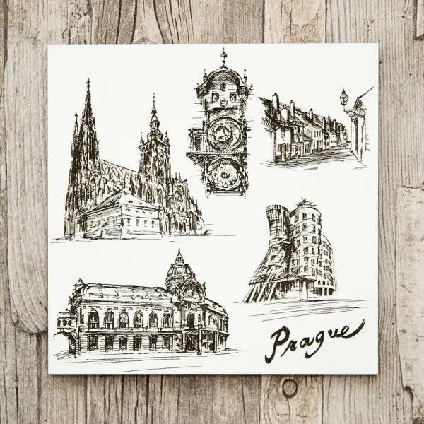 Praha - Gravírovaný 3D obraz na stenu z dreva