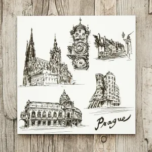 Praha - Gravírovaný 3D obraz na stenu z dreva