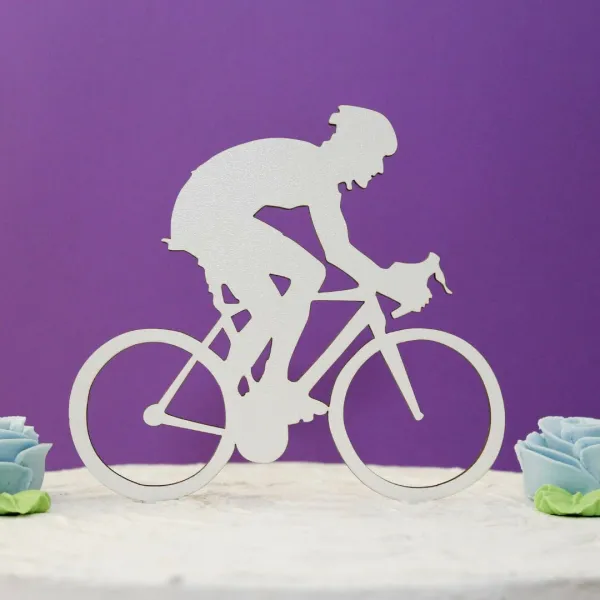Drevený zápich na tortu s menom - Bicyklista