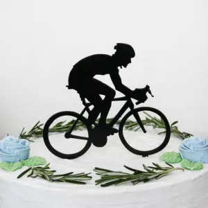 Drevený zápich na tortu s menom - Bicyklista