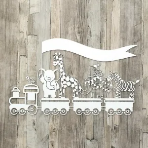 Nálepka na stenu pre deti - Zvieratká vo vláčiku