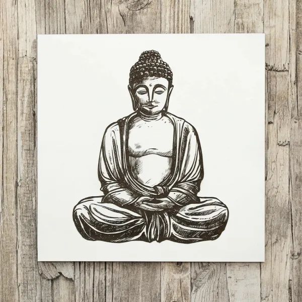 3D drevený gravírovaný obraz na stenu - Buddha