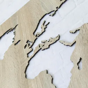 Drevená mapa sveta na stenu - obraz