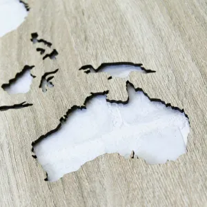 Drevená mapa sveta na stenu - obraz