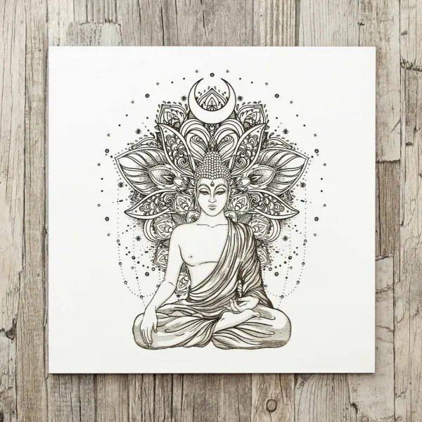 Buddha v mandale - 3D obraz na stenu