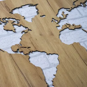 Drevená mapa sveta na stenu - obraz