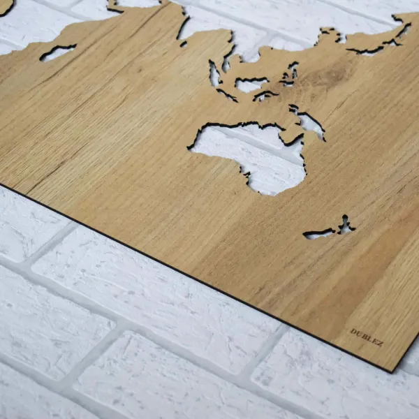 Drevená mapa sveta na stenu - obraz
