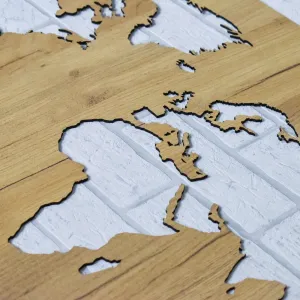 Drevená mapa sveta na stenu - obraz