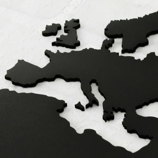 Drevená 3D mapa sveta na stenu