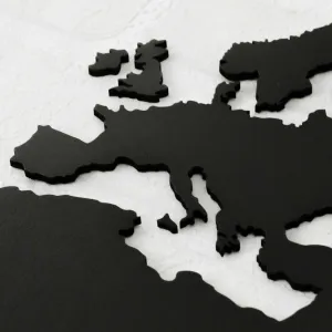 Drevená 3D mapa sveta na stenu