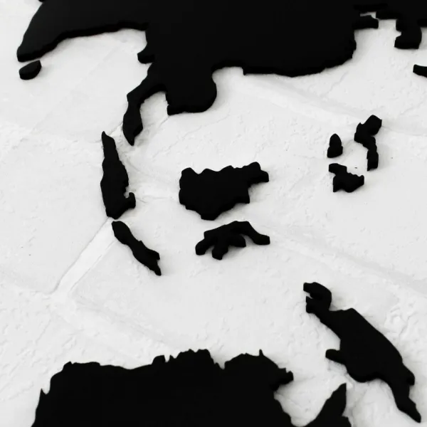 Drevená 3D mapa sveta na stenu