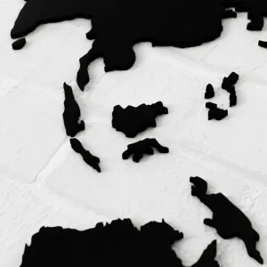 Drevená 3D mapa sveta na stenu