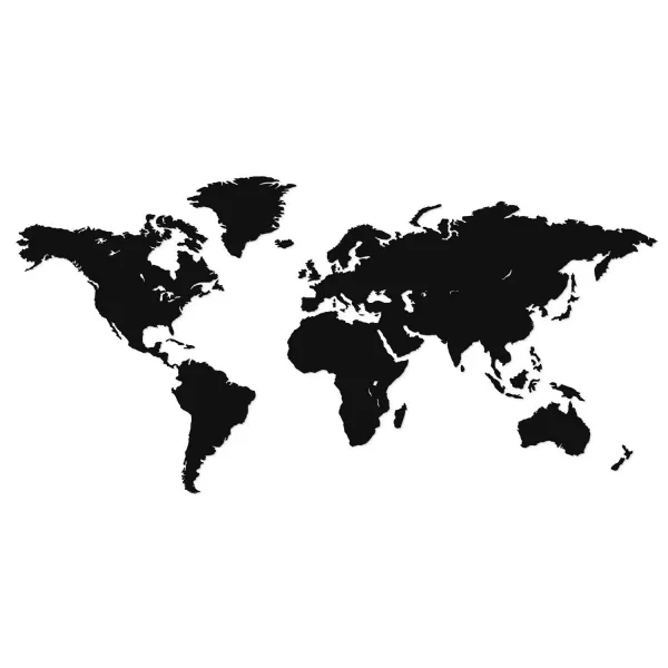 Drevená 3D mapa sveta na stenu