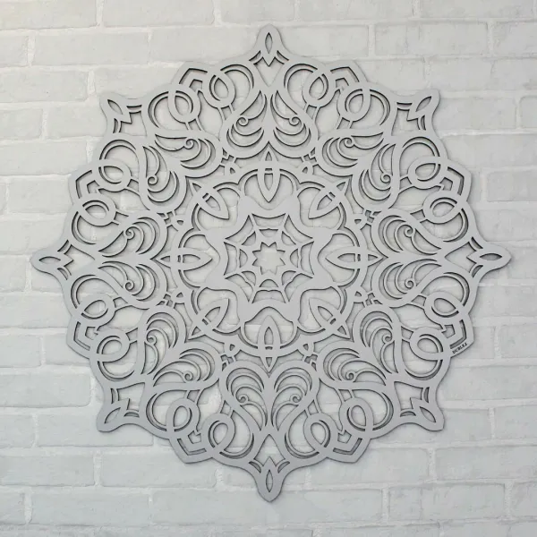 Geometrická mandala na stenu z dreva