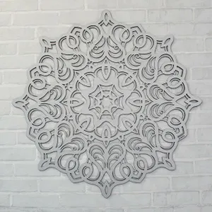 Geometrická mandala na stenu z dreva